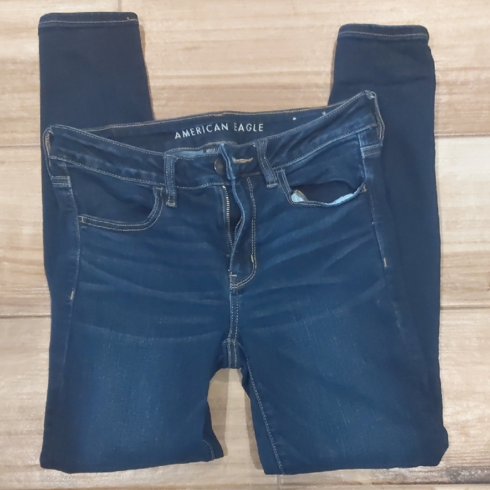 American Eagle Outfitters Women's Dark Blue Skinny Jeans